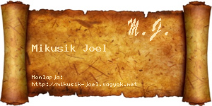 Mikusik Joel névjegykártya